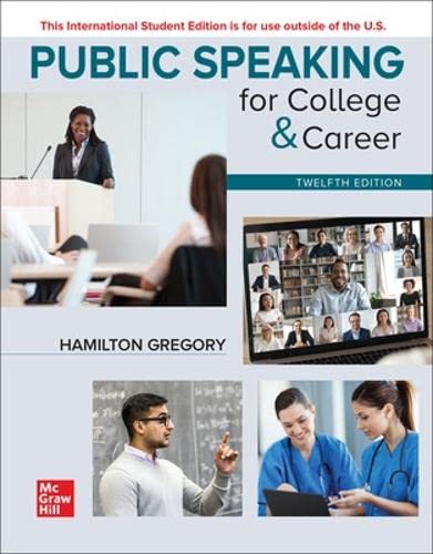 Public Speaking for College & Career 12th Edition, Hamilton Gregory (international Edition) Paperback